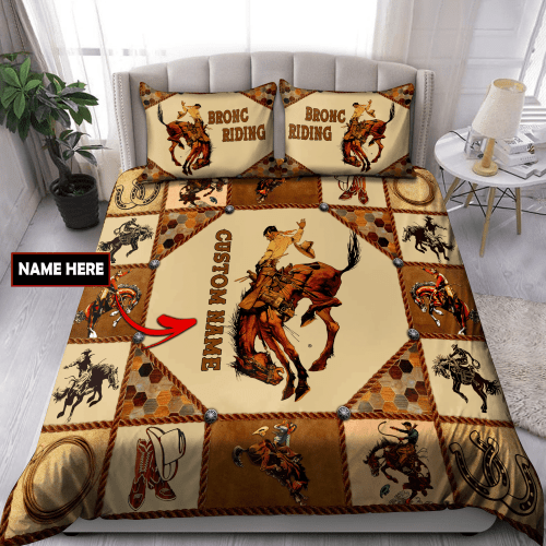 Beebuble Personalized Name Rodeo Bedding Set Bronc Riding