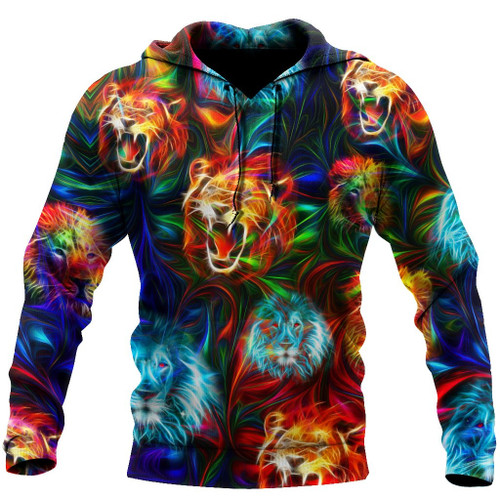 Beebuble Magic Multicolor Lion Over Printed Hoodie