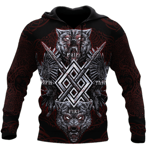 Beebuble Viking Wolf Art 3D All Over Printed Shirts KL21092203