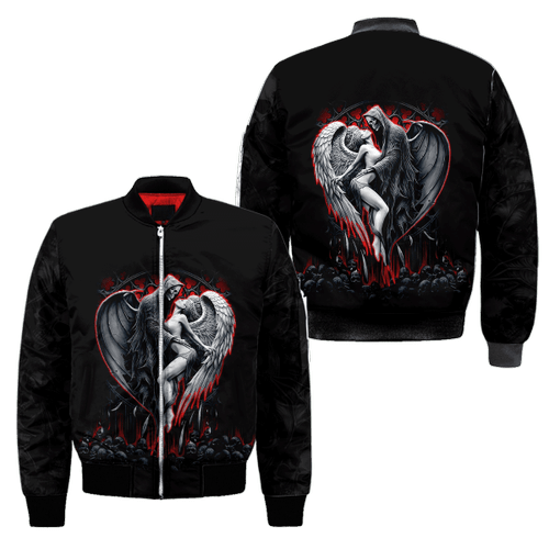 Beebuble Skull and Beauty Bomber Jacket For Men And Women