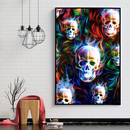 Beebuble Skull Poster Vertical D Printed