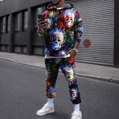 Beebuble Colorful Skull Combo Hoodie + Sweatpant