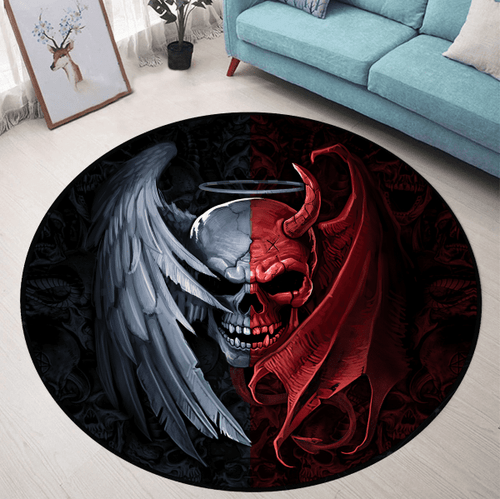 Beebuble Gentle And Evil Skull Circle Rug