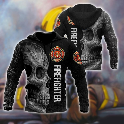 Beebuble Crazy Skull Firefighter Hoodie For Men And Women DQB-TQH