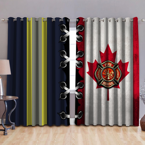 Beebuble Proud Canadian Firefighter Blackout Thermal Grommet Window Curtains HAC-TQH