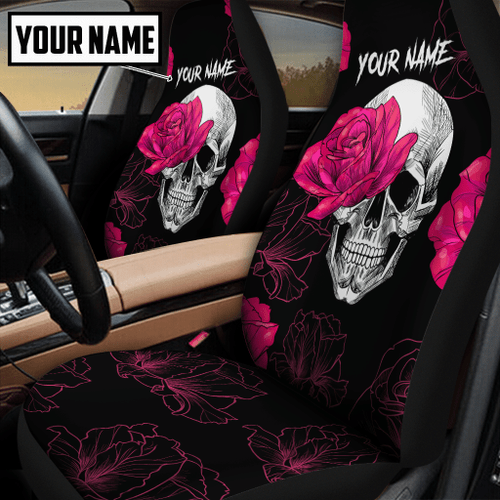 Beebuble Customize Name Skull Car Seat Cover DA