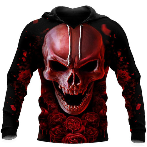 Beebuble Rose & Skull Hoodie For Men And Women PD