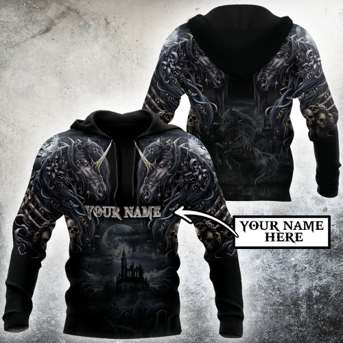 Beebuble Customize Name Tattoo Skull Horse Hoodie For Men And Women