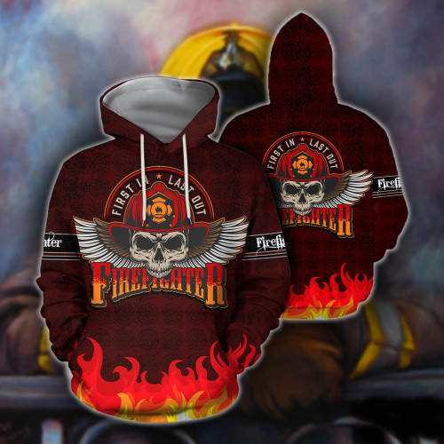 Beebuble Cool Skull Firefighter Hoodie For Men And Women DQB-TQH