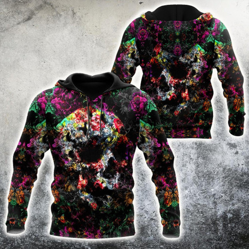 Beebuble Tropical Skull Hoodie For Men And Women
