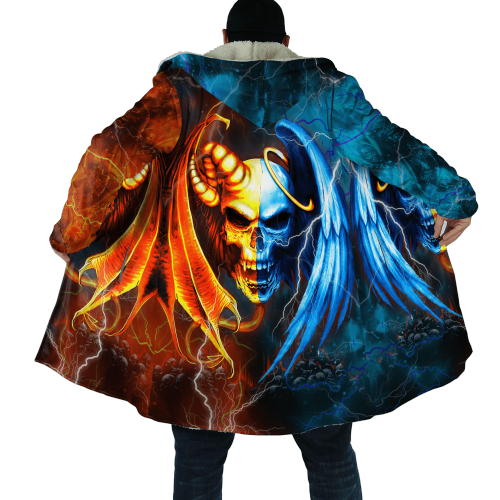 Beebuble Ice And Fire Skull Unisex Cloak