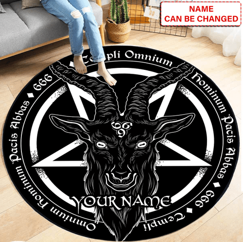 Beebuble Customize Name Satanic Circle Rug MH