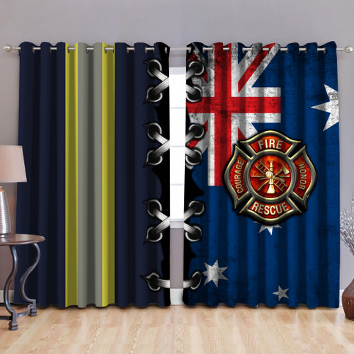 Beebuble Proud Australian Firefighter Blackout Thermal Grommet Window Curtains HAC-TQH