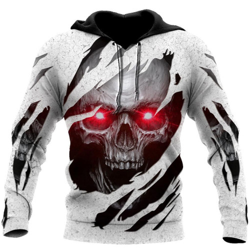 Beebuble Red Eyes Skull Hoodie For Men And Women