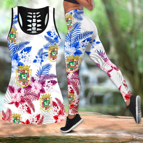 Beebuble Puerto Rico Maga Flower With Coat Of Arms Combo Outfit TQH