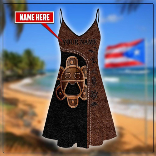 Beebuble Customize Name Sol Taino Puerto Rico Beach Dress