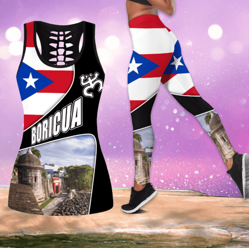 Beebuble Personalized Name Puerto Rico D Combo Tank top and Legging