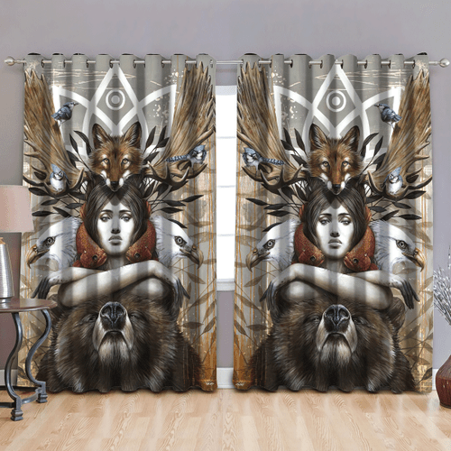 Beebuble Native American 3D All Over Printed Window Curtain KL30082202