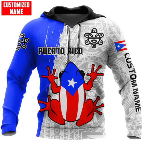 Beebuble Custom Name Puerto Rico Coqui Flag All Over Printed Unisex Shirts