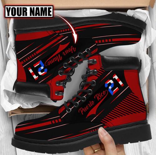 Beebuble Customize Name Puerto Rico Boots For Men and Women Pi