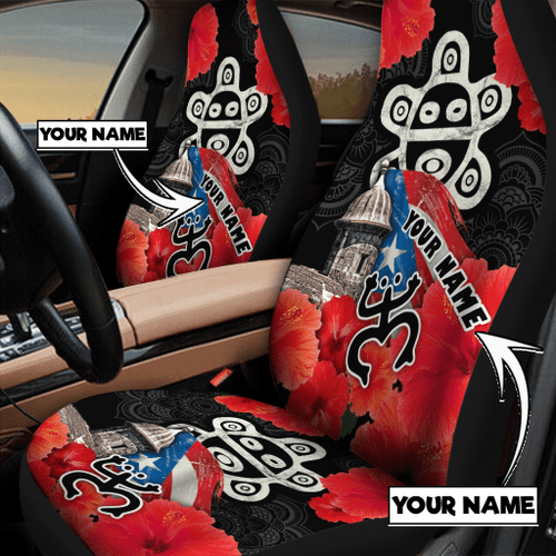 Beebuble Customize Name Sol Taino Puerto Rico Car Seat Cover MH