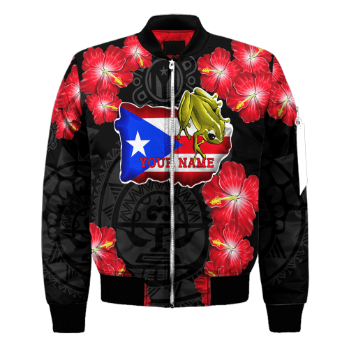 Beebuble Customize Name Puerto Rico Bomber Jacket For Men And Women SN.S