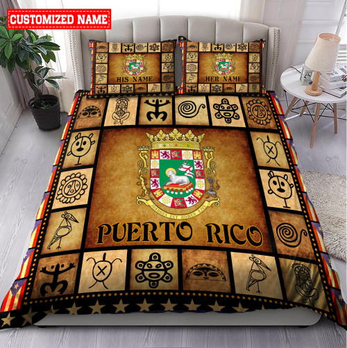 Beebuble Personalized Name Puerto Rico Coat Of Arms Bedding Set