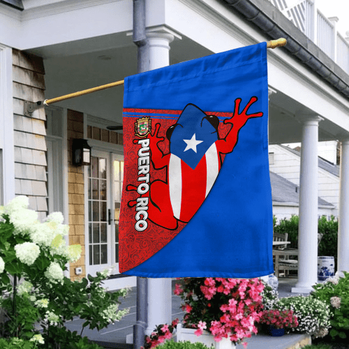Beebuble Coquí Puerto Rico Lover Flag