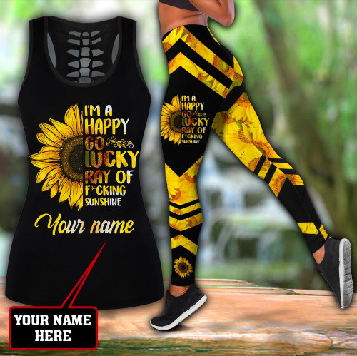 Beebuble Customize Name Hippie Combo Hollow Tank Top And Legging Outfit AM
