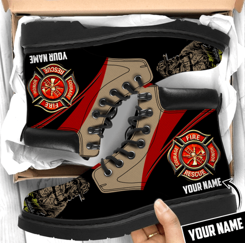 Beebuble Customize Name Firefighter Boots For Men And Women MH
