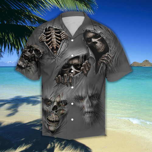 Beebuble Loving Skull Hawaii Shirt For Men And Women AM