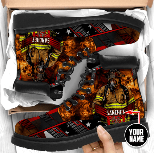 Beebuble Customize Name Firefighter Boots For Men And Women TNA