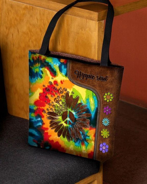 Beebuble Hippie Lover Printed Canvas Tote Bag DA