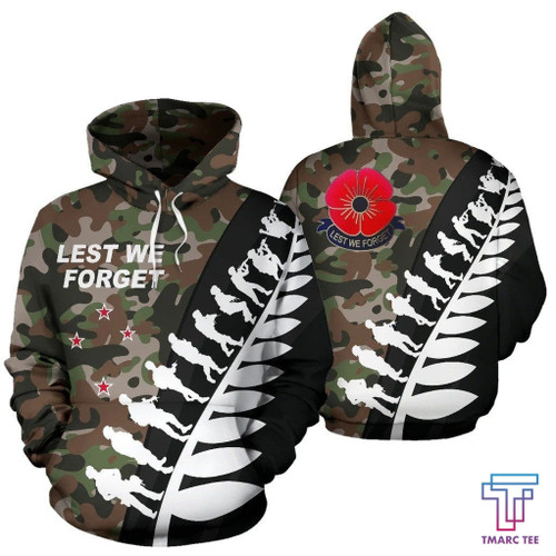 Beebuble New Zealand Anzac Hoodie, Lest We Forget Remembrance Day Pullover Hoodie