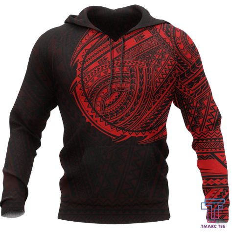 Beebuble Maori Style Tattoo Pullover Hoodie - Red
