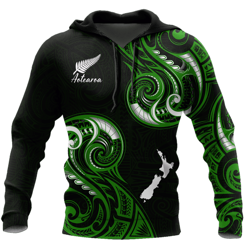 Aotearoa map New Zealand maori Fern Printed Shirts Beebuble