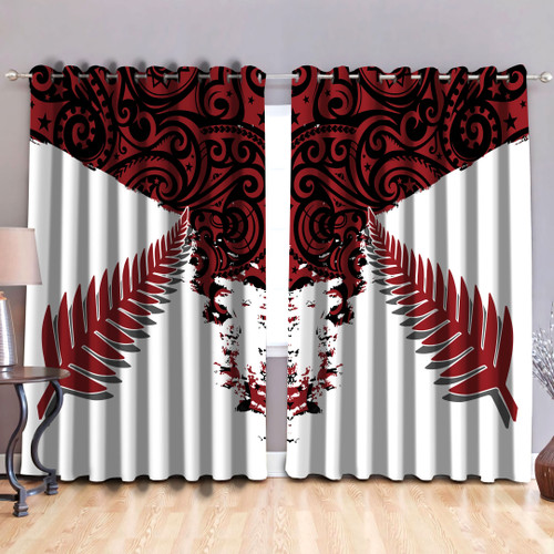 New Zealand Maori Red Fern Curtains Beebuble