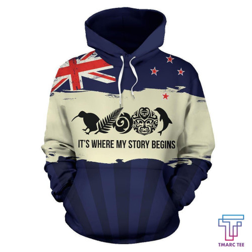 Beebuble New Zealand Where My Story Begins Hoodie Navy