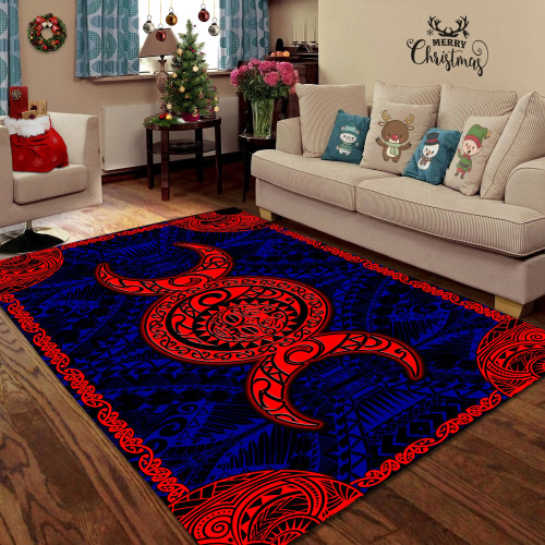 Beebuble Sun and Moon Maori Red Blue D Rug
