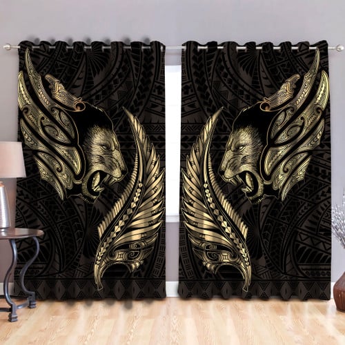 Beebuble Aotearoa Lion Maori Fern 3D All Over Printed Curtain Window NTN13092201