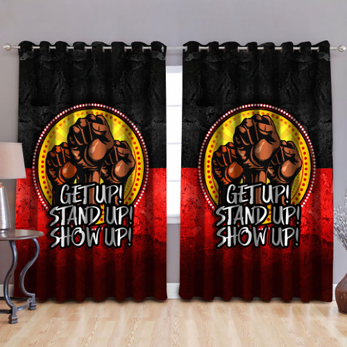 Tmarc Tee Aboriginal Naidoc week Get Up! Stand Up! Show Up! in Printed Curtain
