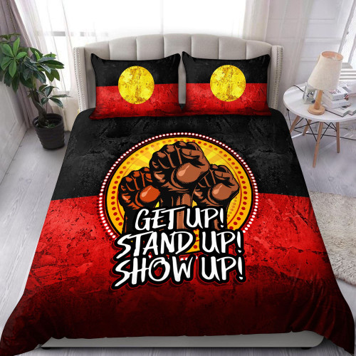 Tmarc Tee Aboriginal Naidoc week Get Up! Stand Up! Show Up! in Printed Bedding Set