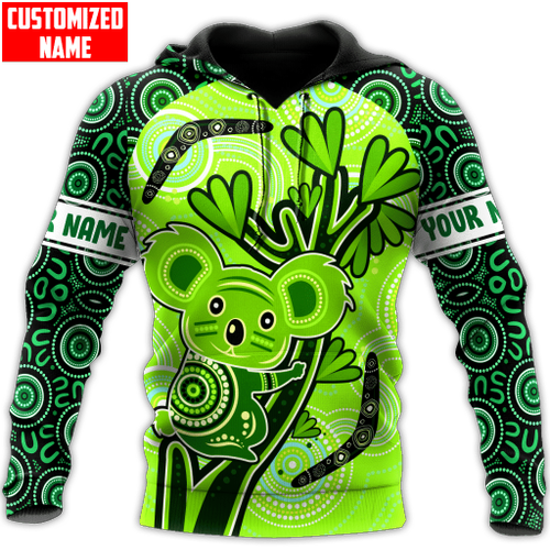 Aboriginal Koala Green Custom name Unisex Shirts Tmarc Tee NTN02072205DH
