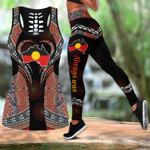Aboriginal Flag dots Show up combo legging tanktop Tmarc Tee