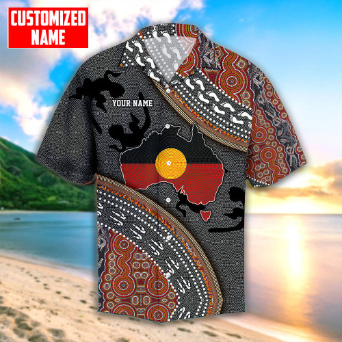 Custom name Aboriginal dots Zip pattern Hawaii Beach Shirt Tmarc Tee