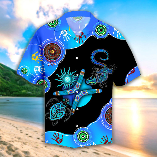 Aboriginal Naidoc Week Blue Turtle Lizard Hawaii Beach Shirt Tmarc Tee