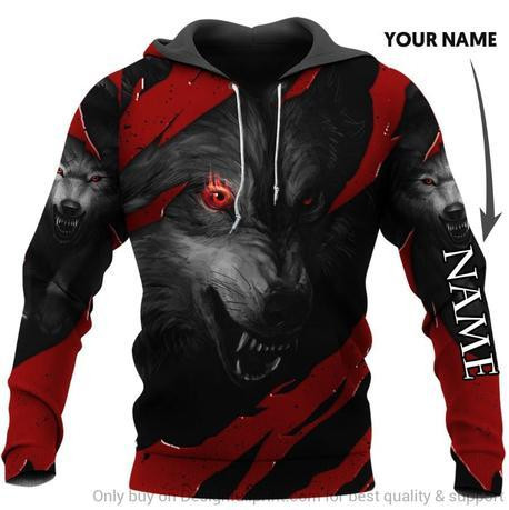 Premium Wolf Personalized Name 3D All Over Printed Unisex Shirts