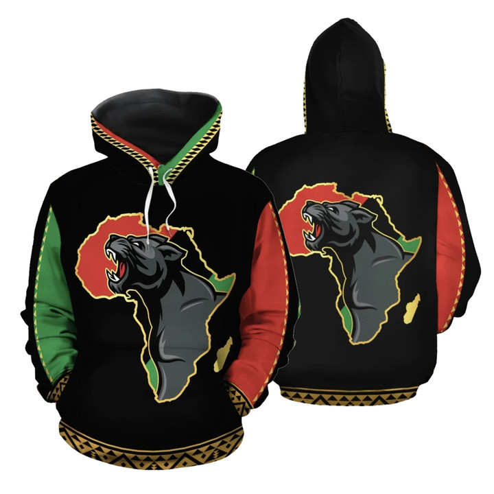 African Hoodie - Panther Africa All Over Hoodie - Amaze Style™-ALL OVER PRINT HOODIES (A)