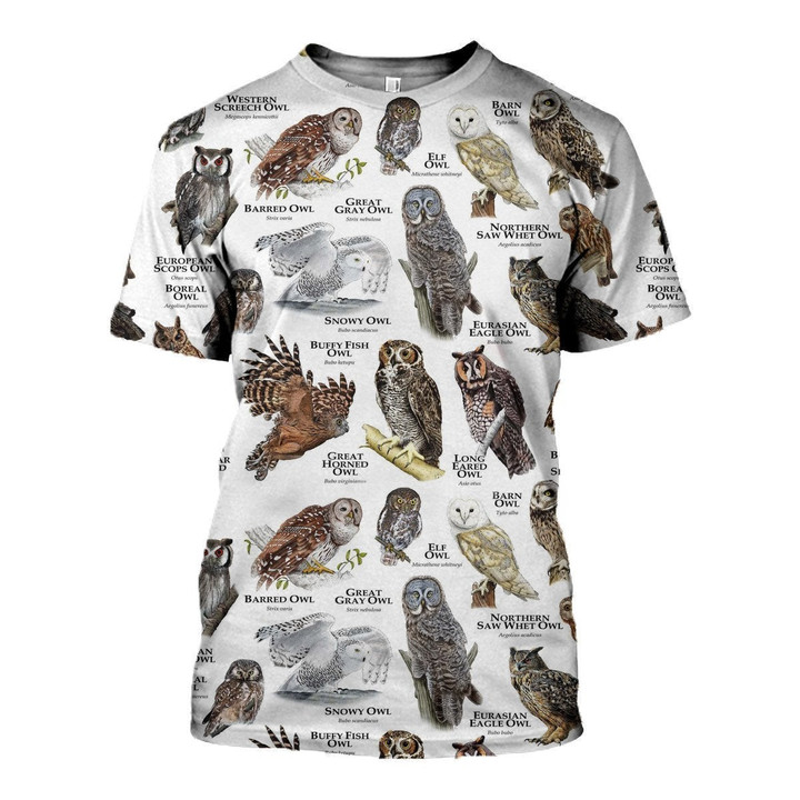 3D All Over Printed Owls of The World Shirts And Shorts - Amaze Style™-Apparel