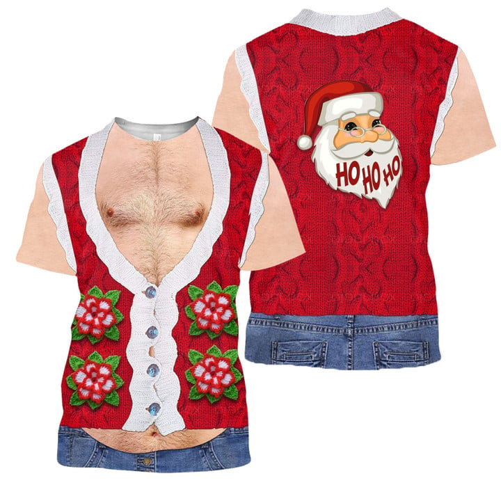 3D All Over Printed Real Men's Hairy Ugly Christmas Shirts and Shorts - Amaze Style™-Apparel